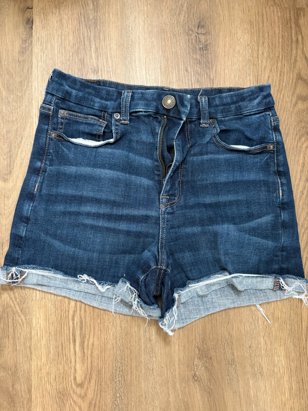 American Eagle Dark Blue Denim Shorts Size 6